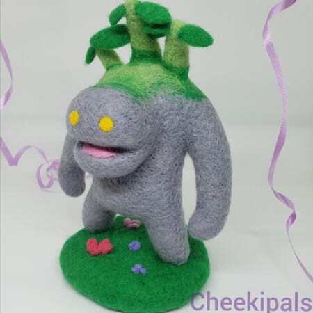 FFXIV Goobue Needle felted figure of the Goobue minion from Final Fantasy XIV